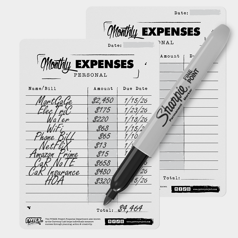Minimal Monthly Expense Tracker Card – Discipline Your Money, Dominate Your Month