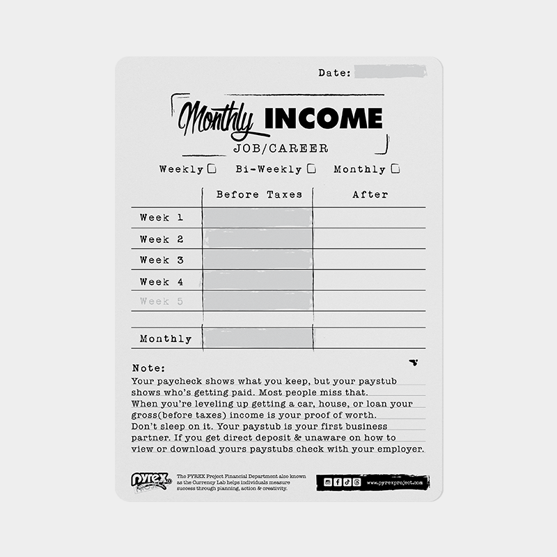 The Monthly Income Tracker – Take Control of Your Paycheck & Know Where Your Money Goes