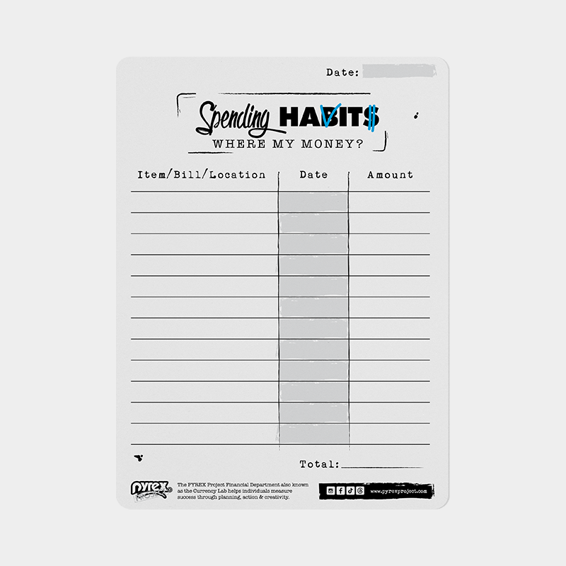 Daily Spending Habit Tracker Card – Track Expenses, Control Habits & Save More